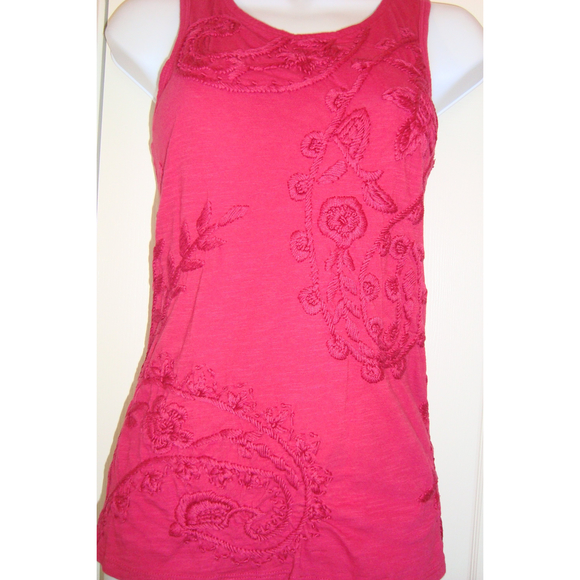 Lucky Brand Magenta Embroidered Tank Top Size XS - Picture 3 of 6